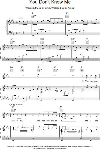 open zoom image for You Don't Know Me - Piano/Vocal/Guitar, New, Main
