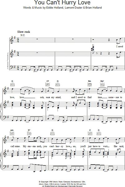 open zoom image for You Can't Hurry Love - Piano/Vocal/Guitar, New, Main