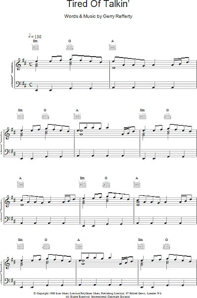 open zoom image for Tired Of Talkin' - Piano/Vocal/Guitar, New, Main