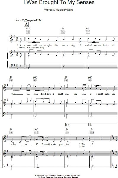 open zoom image for I Was Brought To My Senses - Piano/Vocal/Guitar, New, Main