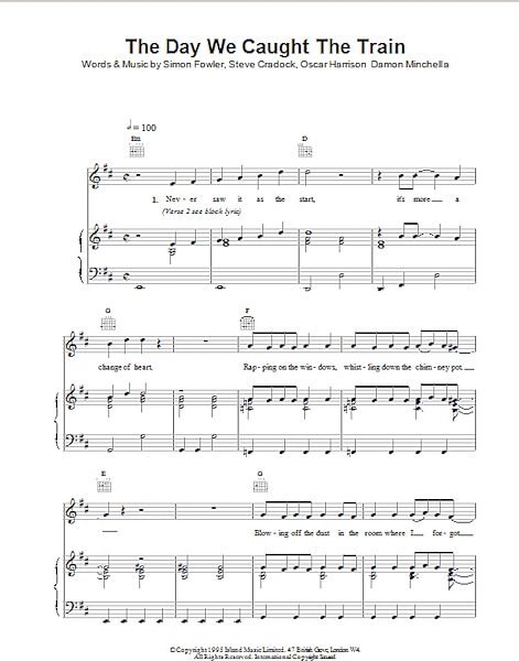open zoom image for The Day We Caught The Train - Piano/Vocal/Guitar, New, Main