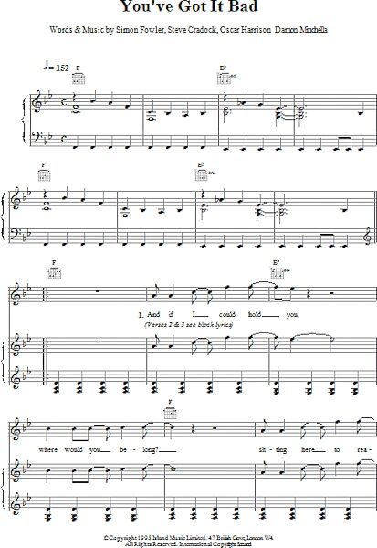 open zoom image for You've Got It Bad - Piano/Vocal/Guitar, New, Main