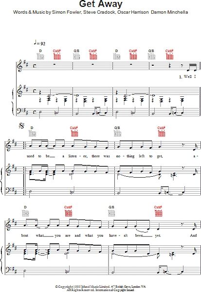 open zoom image for Get Away - Piano/Vocal/Guitar, New, Main