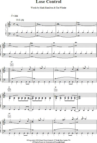 open zoom image for Lose Control - Piano/Vocal/Guitar, New, Main