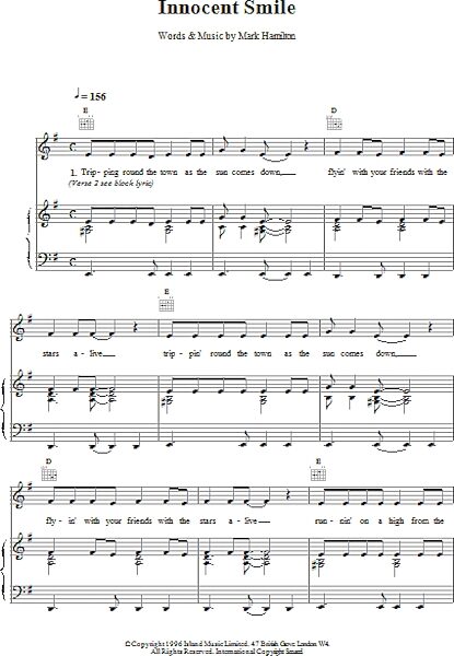open zoom image for Innocent Smile - Piano/Vocal/Guitar, New, Main