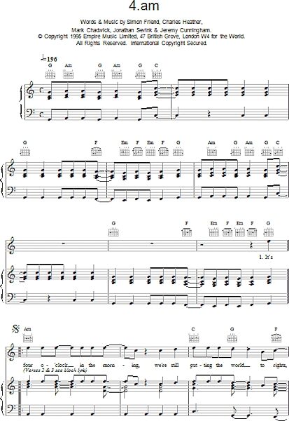 open zoom image for 4am - Piano/Vocal/Guitar, New, Main