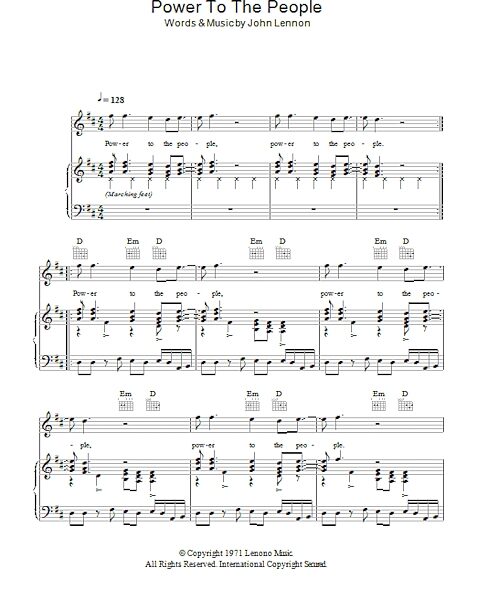open zoom image for Power To The People - Piano/Vocal/Guitar, New, Main