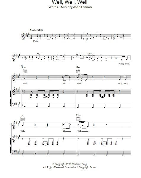 open zoom image for Well, Well, Well - Piano/Vocal/Guitar, New, Main