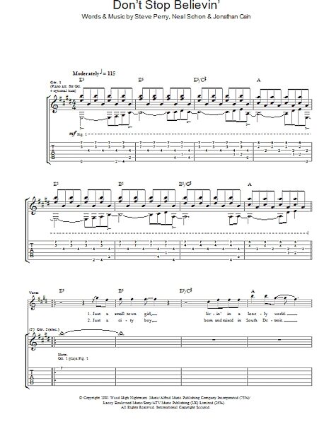 open zoom image for Don't Stop Believin' - Guitar TAB, New, Main