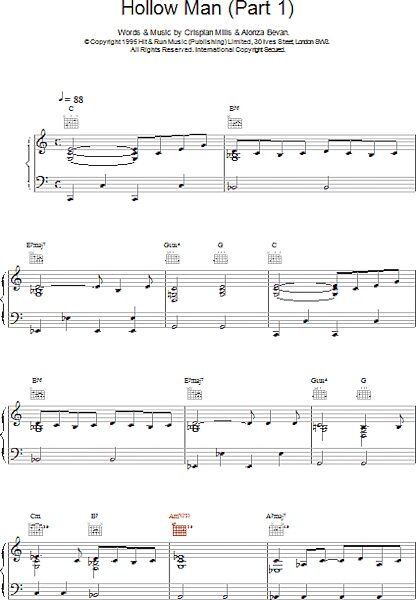 open zoom image for Hollow Man (Part 1) - Piano/Vocal/Guitar, New, Main