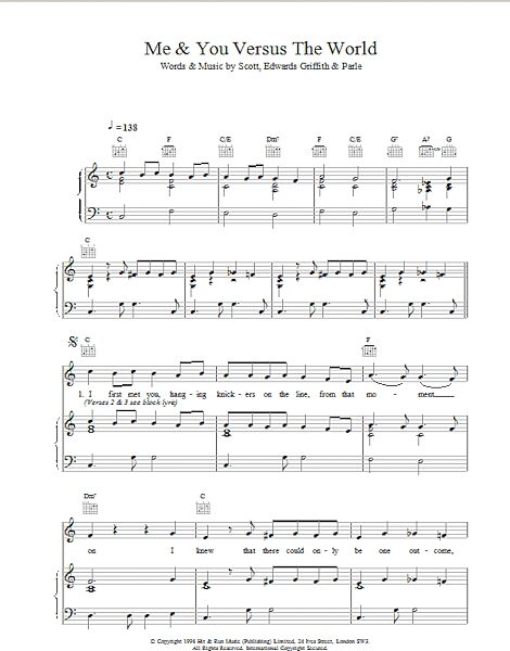 open zoom image for Me & You Versus The World - Piano/Vocal/Guitar, New, Main