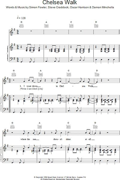 open zoom image for Chelsea Walk - Piano/Vocal/Guitar, New, Main
