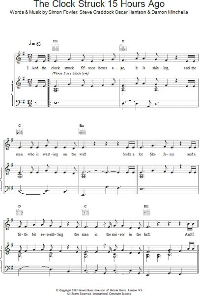 open zoom image for The Clock Struck 15 Hours Ago - Piano/Vocal/Guitar, New, Main