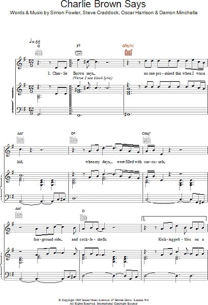open zoom image for Charlie Brown Says - Piano/Vocal/Guitar, New, Main