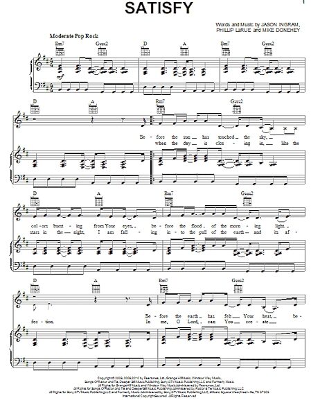 open zoom image for Satisfy - Piano/Vocal/Guitar, New, Main