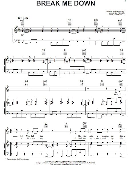 open zoom image for Break Me Down - Piano/Vocal/Guitar, New, Main