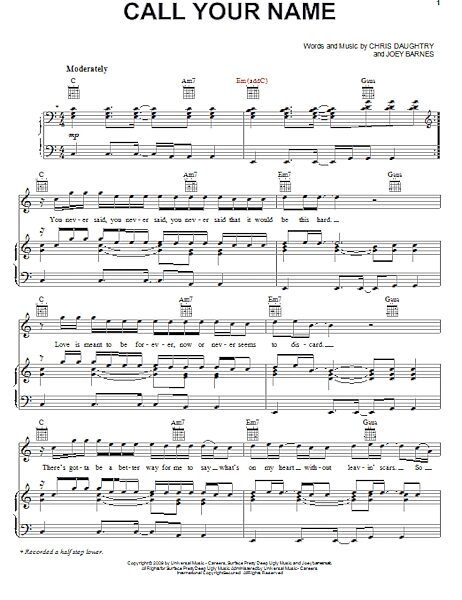 open zoom image for Call Your Name - Piano/Vocal/Guitar, New, Main