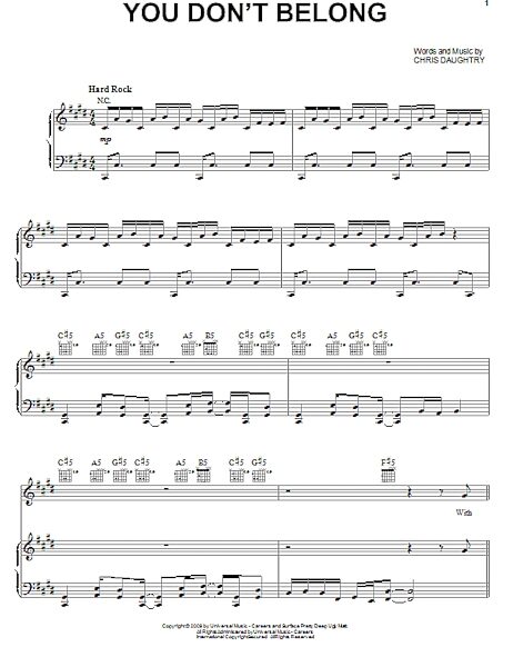 open zoom image for You Don't Belong - Piano/Vocal/Guitar, New, Main
