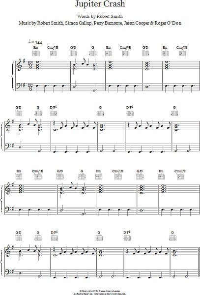 open zoom image for Jupiter Crash - Piano/Vocal/Guitar, New, Main