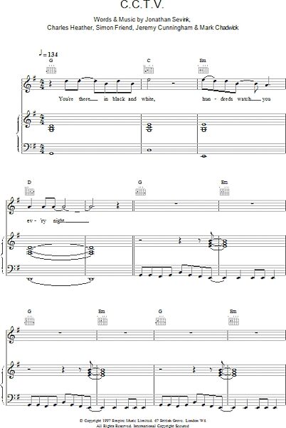 open zoom image for CCTV - Piano/Vocal/Guitar, New, Main