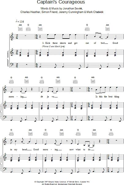 open zoom image for Captain's Courageous - Piano/Vocal/Guitar, New, Main