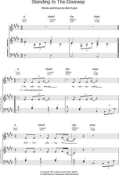 open zoom image for Standing In The Doorway - Piano/Vocal/Guitar, New, Main