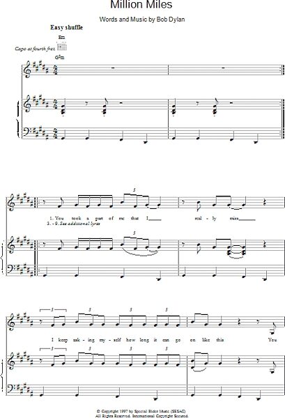 open zoom image for Million Miles - Piano/Vocal/Guitar, New, Main