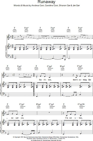 open zoom image for Runaway - Piano/Vocal/Guitar, New, Main
