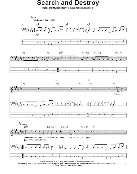 open zoom image for Search And Destroy - Bass Tab, New, Main