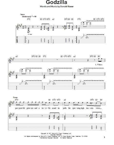 open zoom image for Godzilla - Guitar Tab Play-Along, New, Main