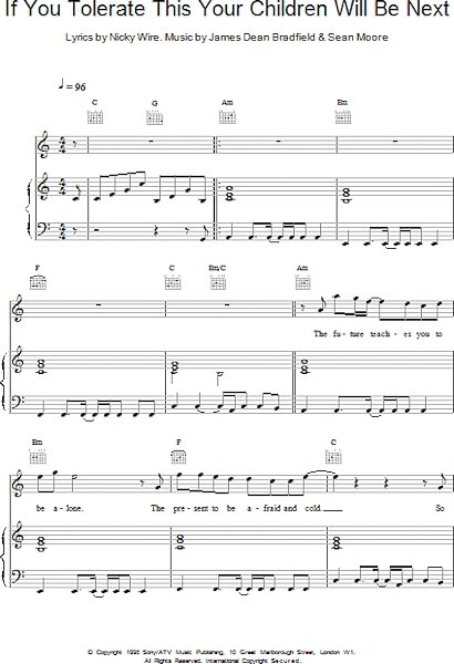 open zoom image for If You Tolerate This Your Children Will Be Next - Piano/Vocal/Guitar, New, Main