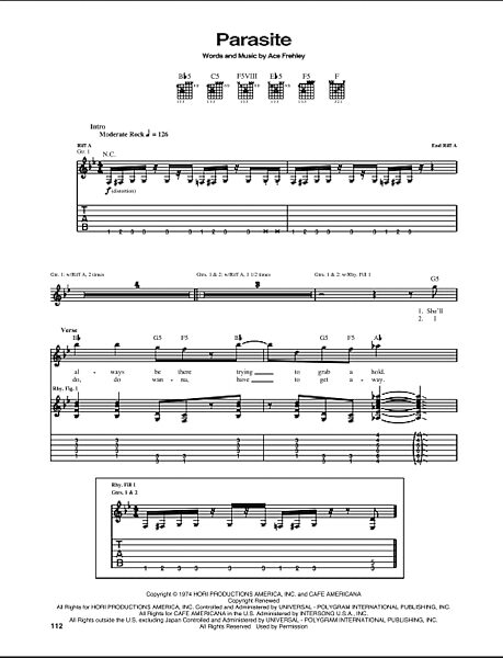 open zoom image for Parasite - Guitar TAB, New, Main