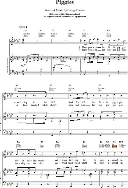open zoom image for Piggies - Piano/Vocal/Guitar, New, Main