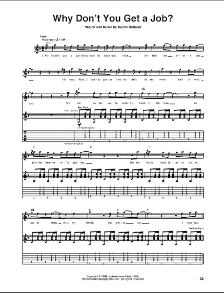 open zoom image for Why Don't You Get A Job? - Guitar TAB, New, Main