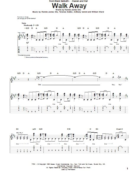 open zoom image for Walk Away - Guitar TAB, New, Main