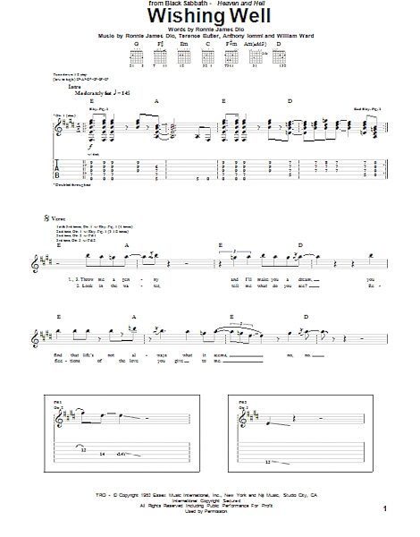 open zoom image for Wishing Well - Guitar TAB, New, Main
