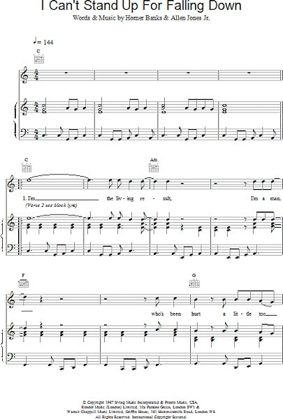 open zoom image for I Can't Stand Up For Falling - Piano/Vocal/Guitar, New, Main