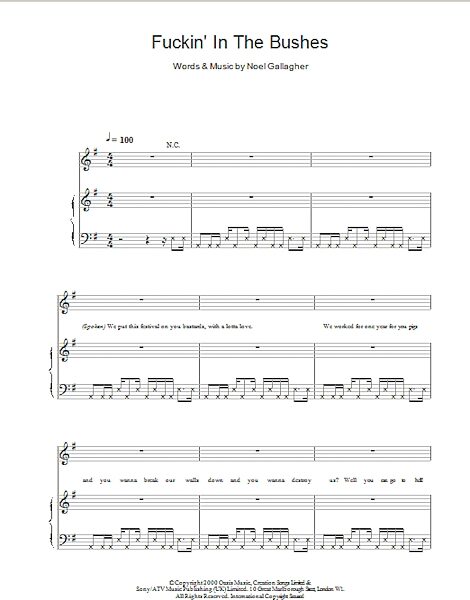 open zoom image for F***in' In The Bushes - Piano/Vocal/Guitar, New, Main