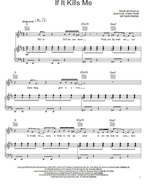 open zoom image for If It Kills Me - Piano/Vocal/Guitar, New, Main
