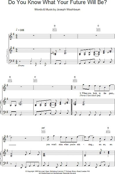 open zoom image for Do You Know What Your Future Will Be? - Piano/Vocal/Guitar, New, Main