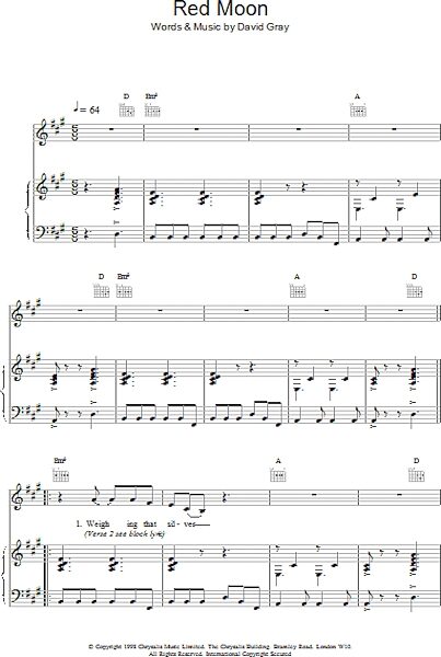 open zoom image for Red Moon - Piano/Vocal/Guitar, New, Main