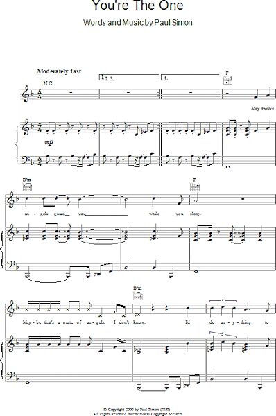 open zoom image for You're The One - Piano/Vocal/Guitar, New, Main
