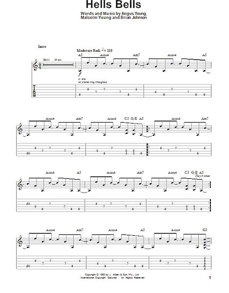 open zoom image for Hells Bells - Guitar Tab Play-Along, New, Main