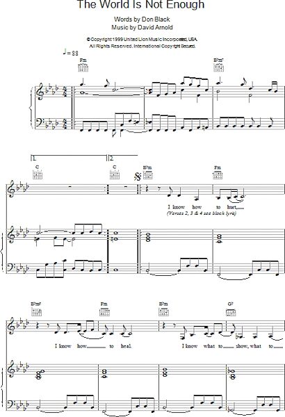 open zoom image for The World Is Not Enough - Piano/Vocal/Guitar, New, Main