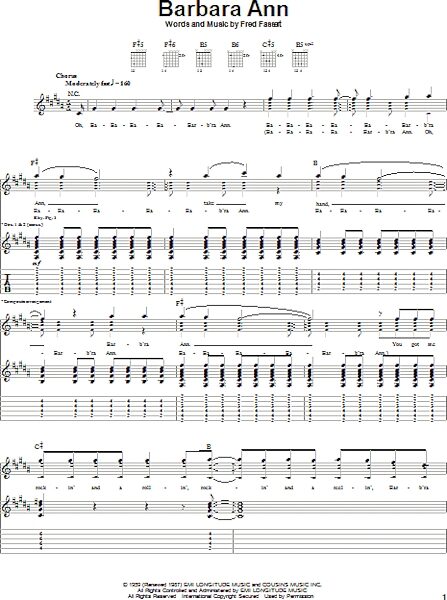 open zoom image for Barbara Ann - Guitar TAB, New, Main
