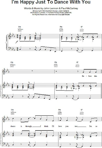 open zoom image for I'm Happy Just To Dance With You - Piano/Vocal/Guitar, New, Main