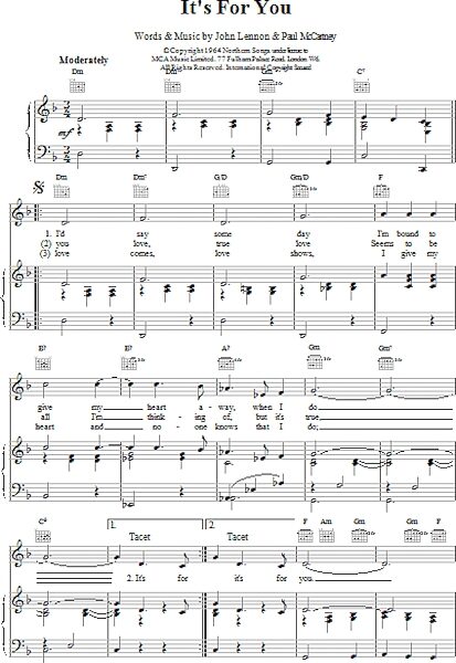 open zoom image for It's For You - Piano/Vocal/Guitar, New, Main