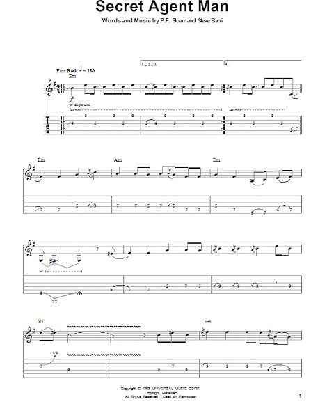 open zoom image for Secret Agent Man - Guitar Tab Play-Along, New, Main