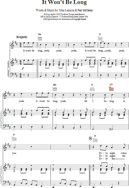 open zoom image for It Won't Be Long - Piano/Vocal/Guitar, New, Main