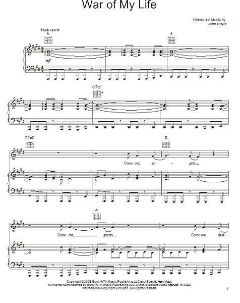 open zoom image for War Of My Life - Piano/Vocal/Guitar, New, Main